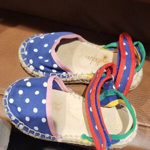 Mini Boden Blue Polka Dot Kids Sandals